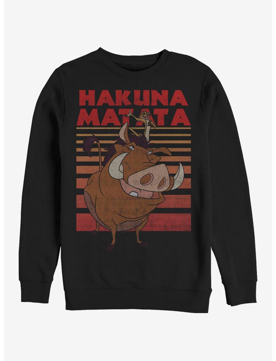 Disney The Lion King Classic Hakuna Matata Crew Sweatshirt, BLACK, hi-res