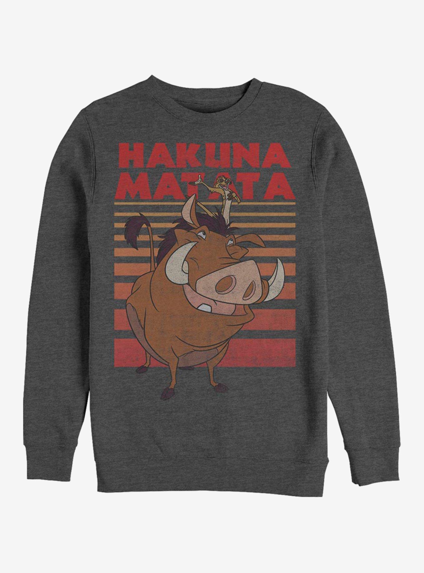 Disney The Lion King Classic Hakuna Matata Crew Sweatshirt, CHAR HTR, hi-res