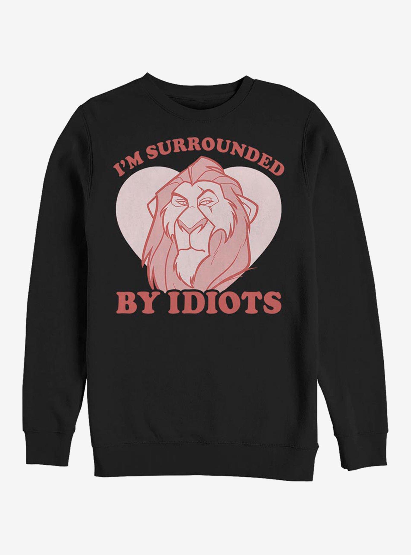 Disney The Lion King Surrounded Valentine Crew Sweatshirt, BLACK, hi-res