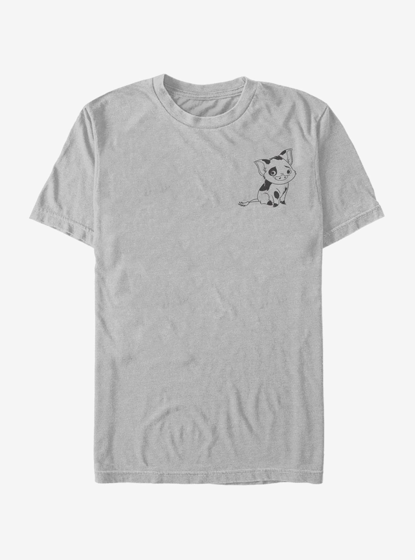 Disney Moana Pua Line Pocket T-Shirt - SILVER | Hot Topic