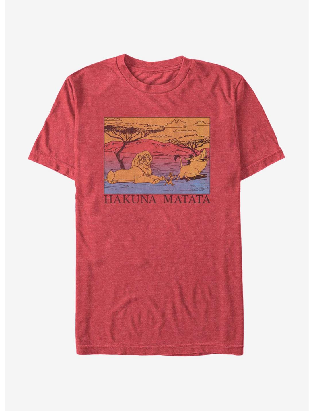 Disney The Lion King Hakuna Lines T-Shirt, RED HTR, hi-res