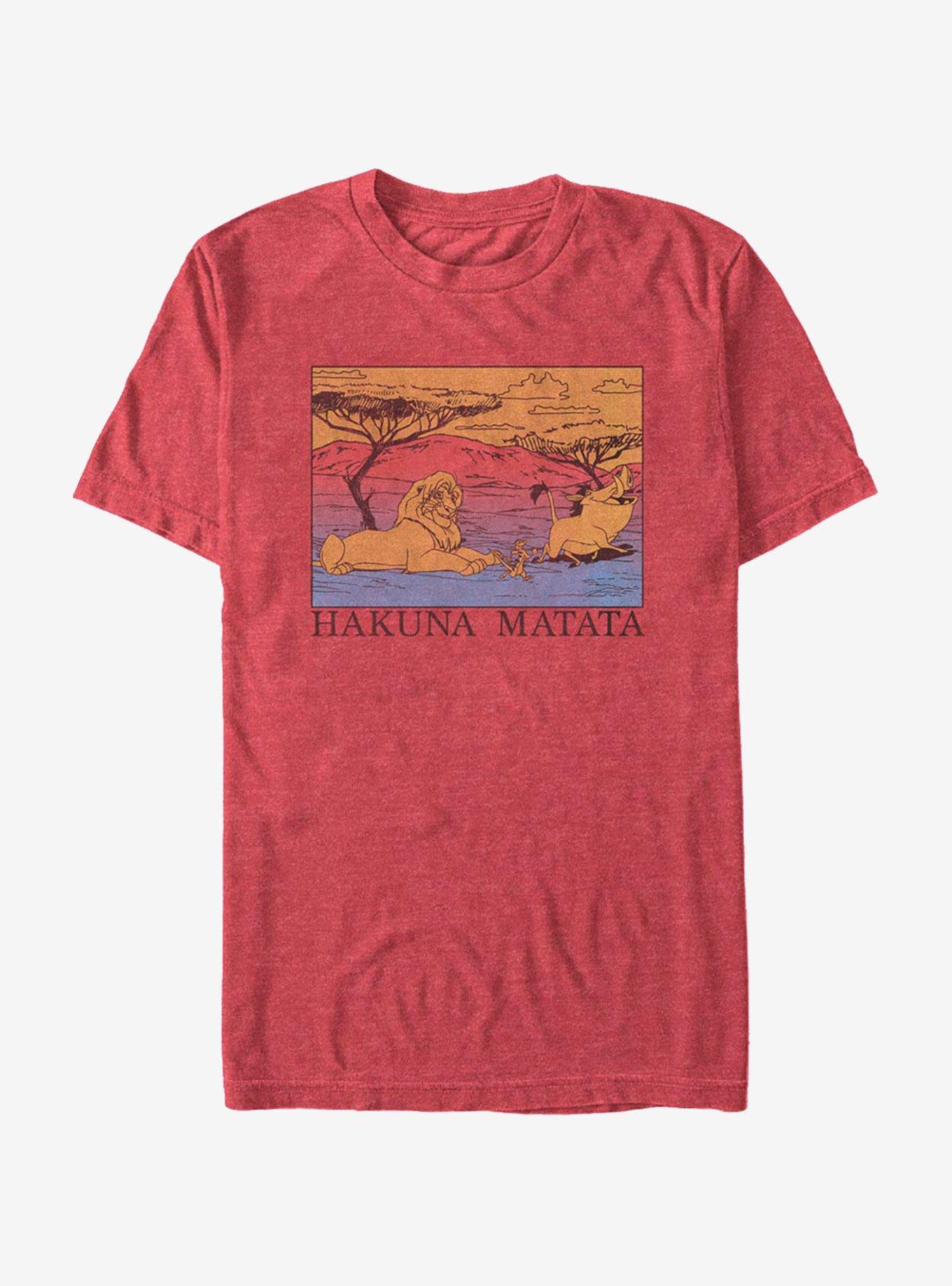 Disney The Lion King Hakuna Lines T-Shirt, RED HTR, hi-res