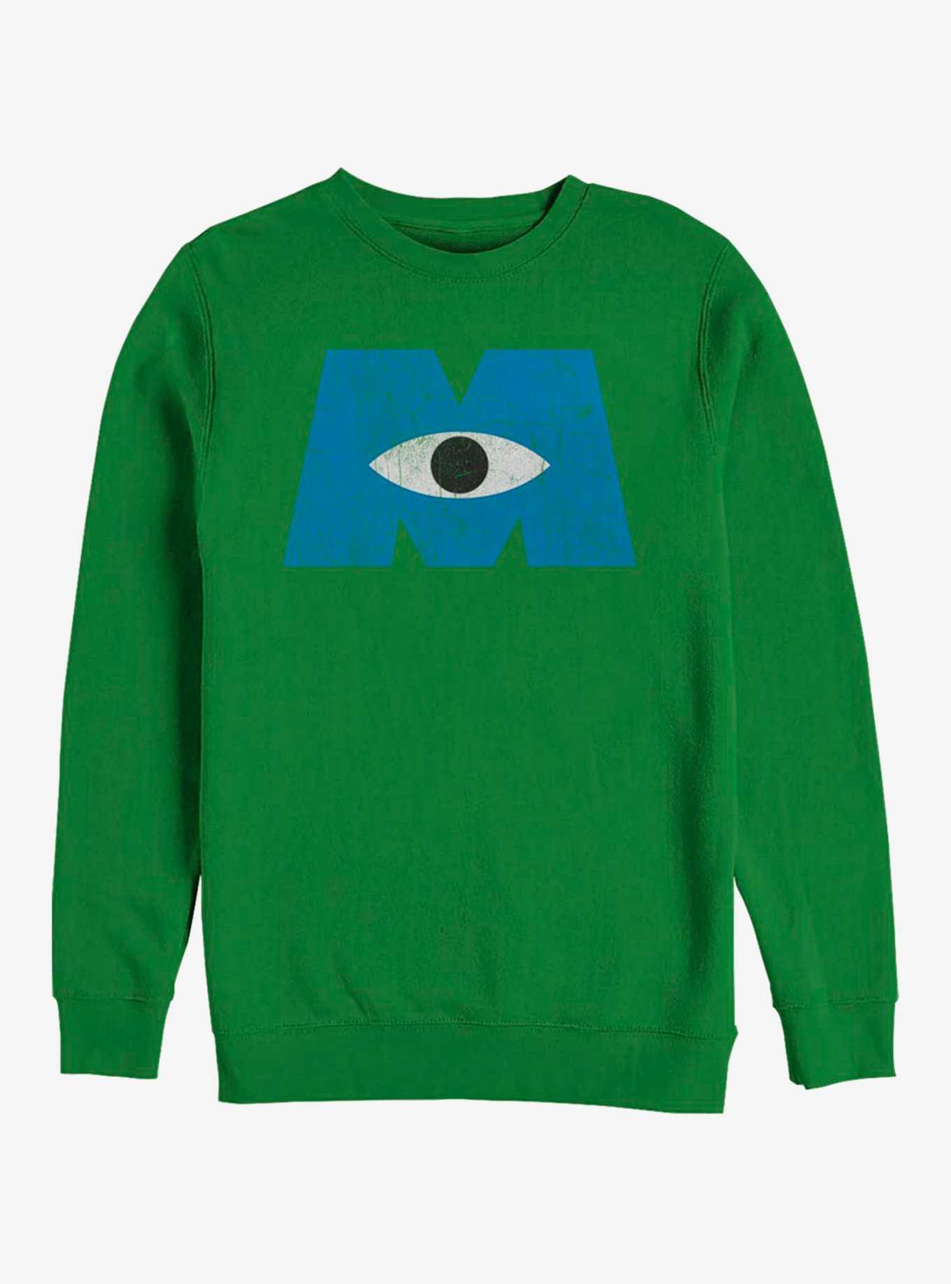 Disney Pixar Monsters University Distressed Logo Crew Sweatshirt, , hi-res