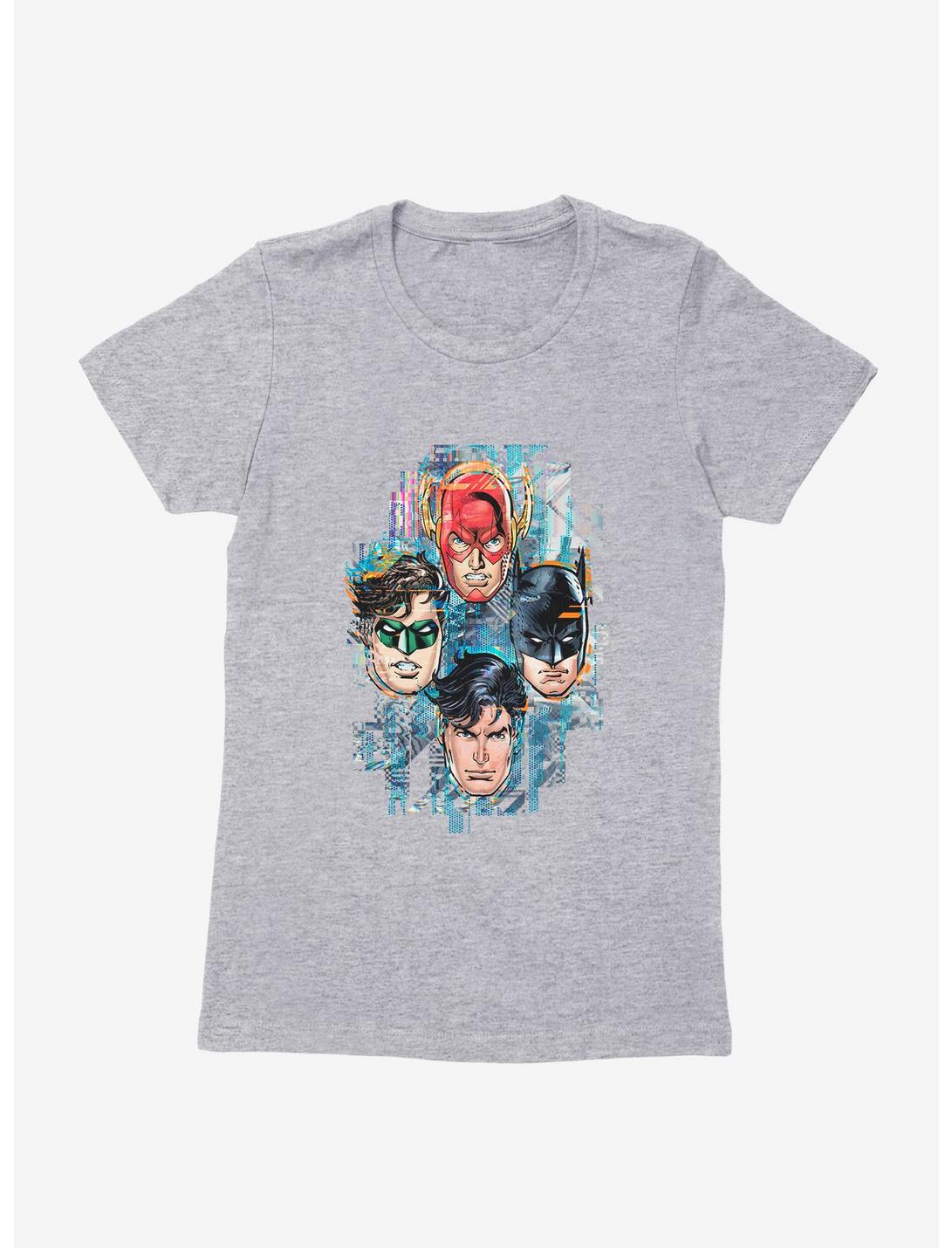 DC Comics Justice League Group Pixelated Womens T-Shirt, HEATHER, hi-res