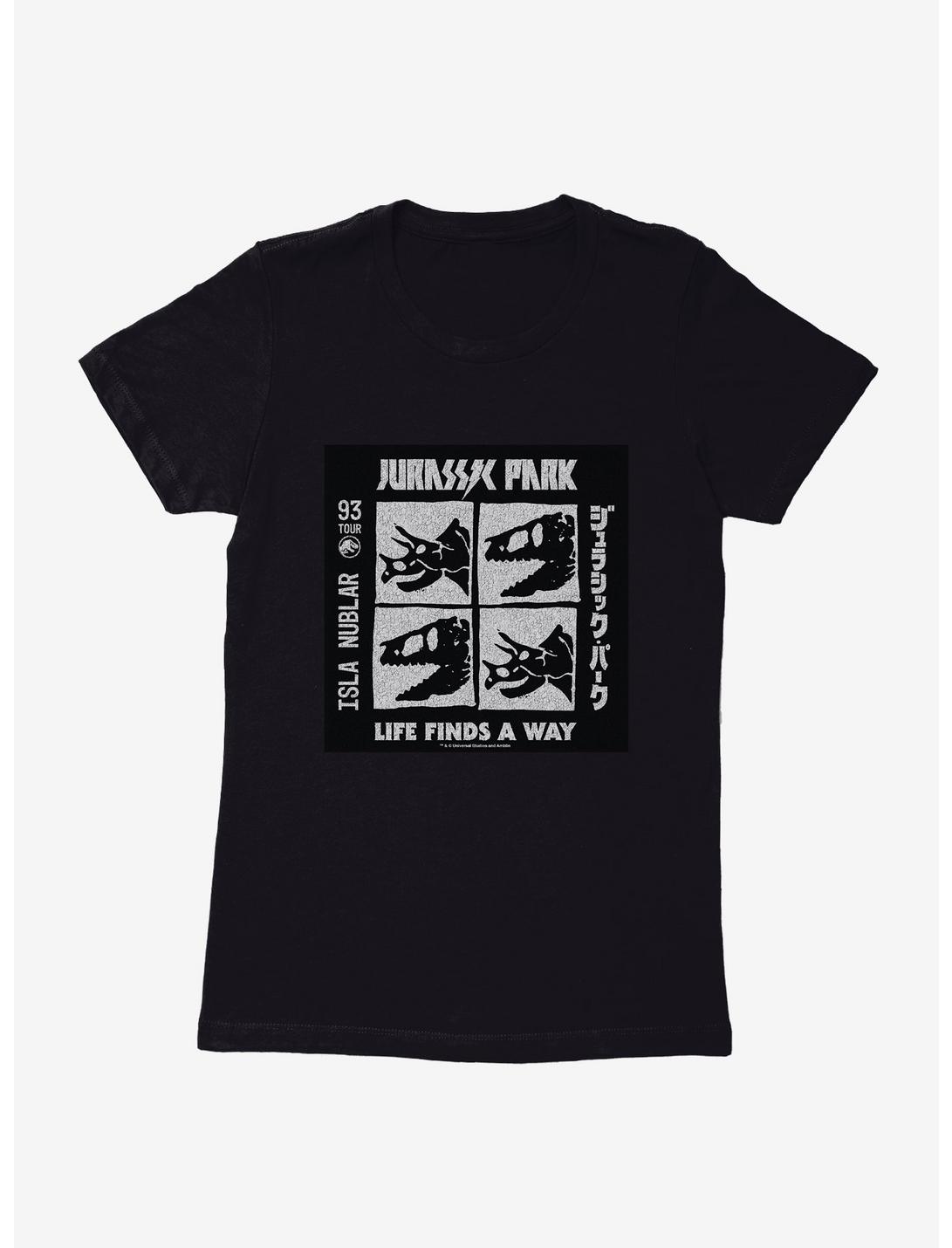 Jurassic Park Skull Band Womens T-Shirt, BLACK, hi-res