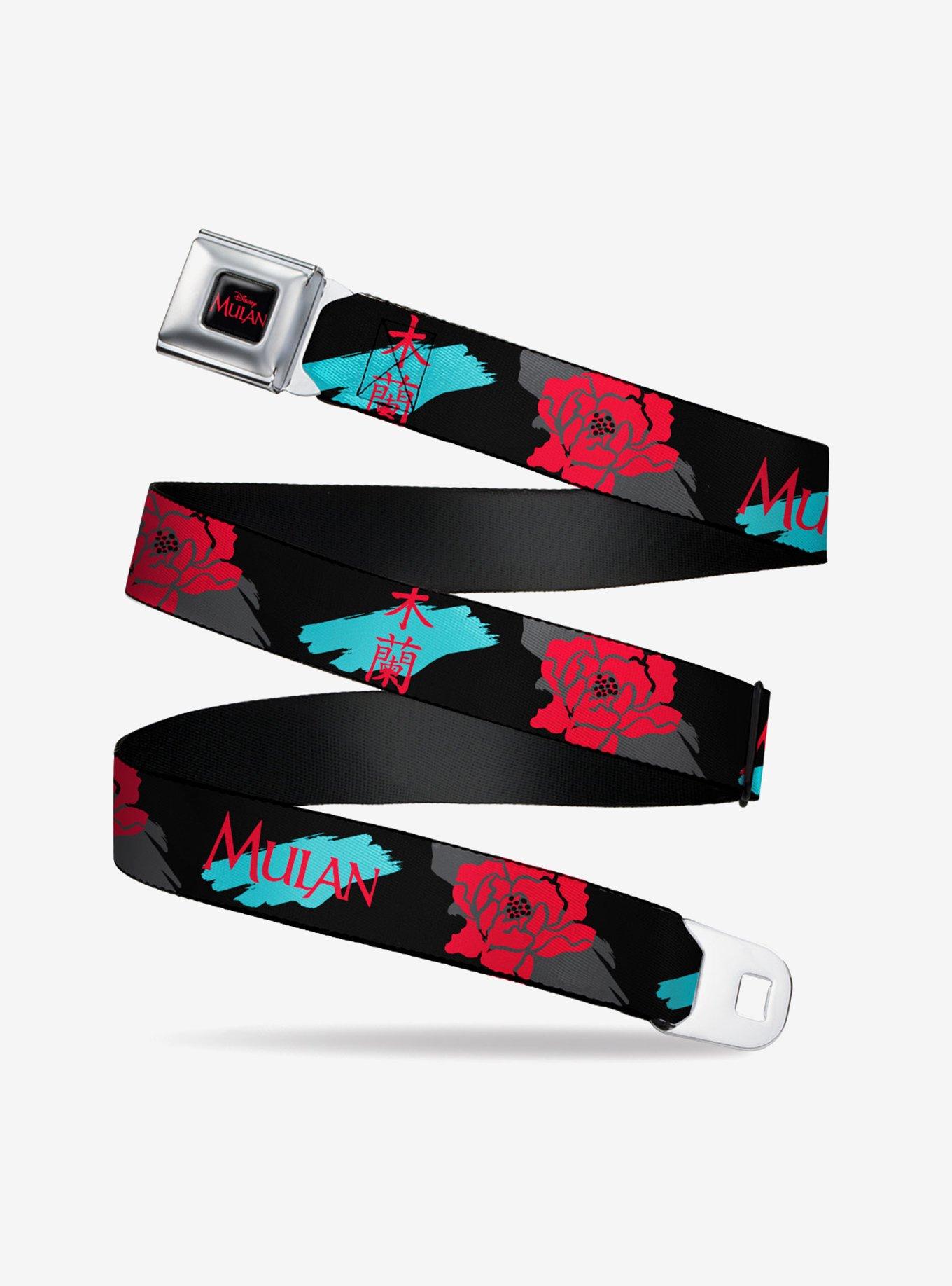 Disney Mulan Red Flower Seatbelt Belt