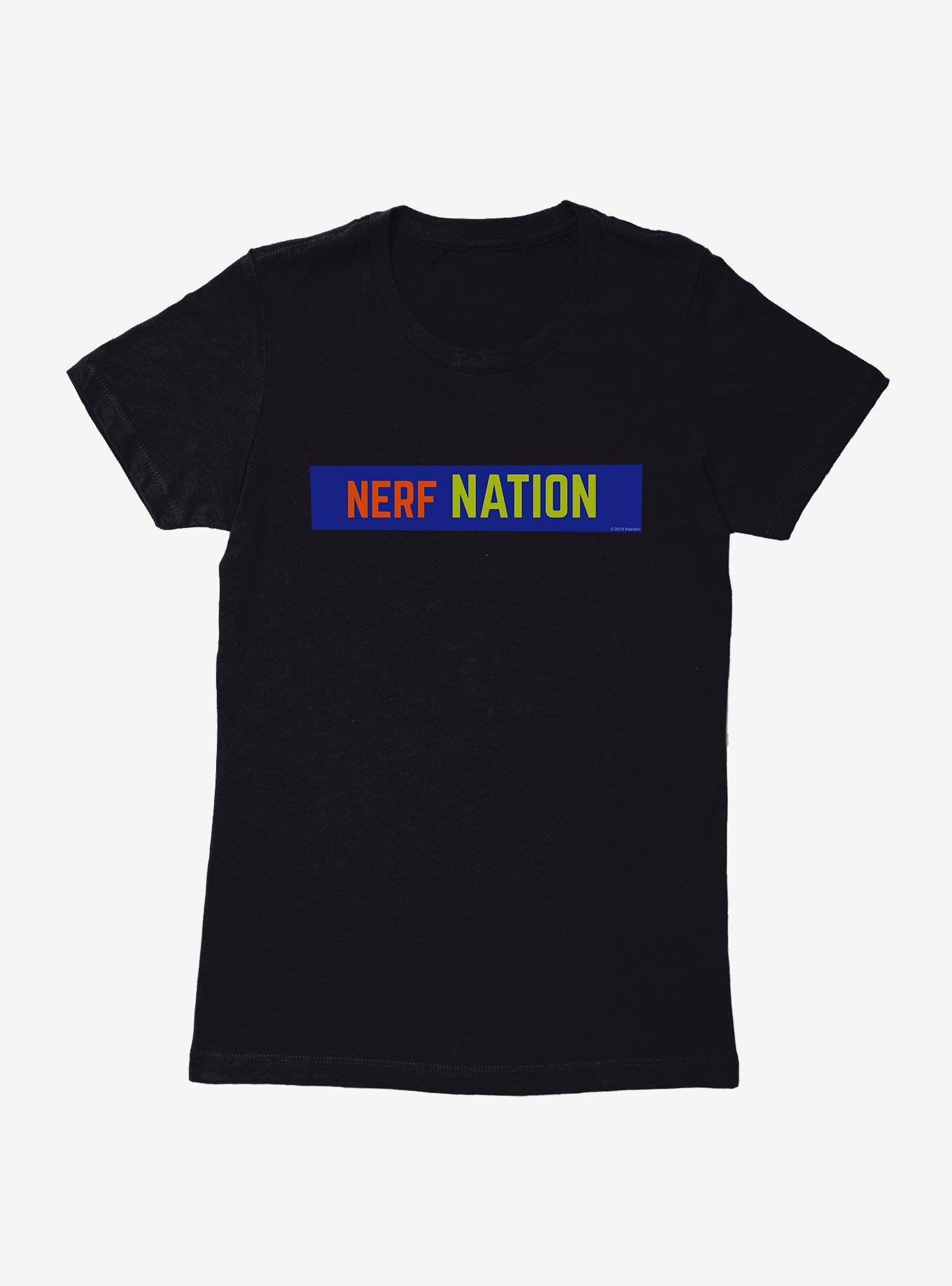 Nerf Nation Box Logo Graphic Womens T-Shirt, BLACK, hi-res