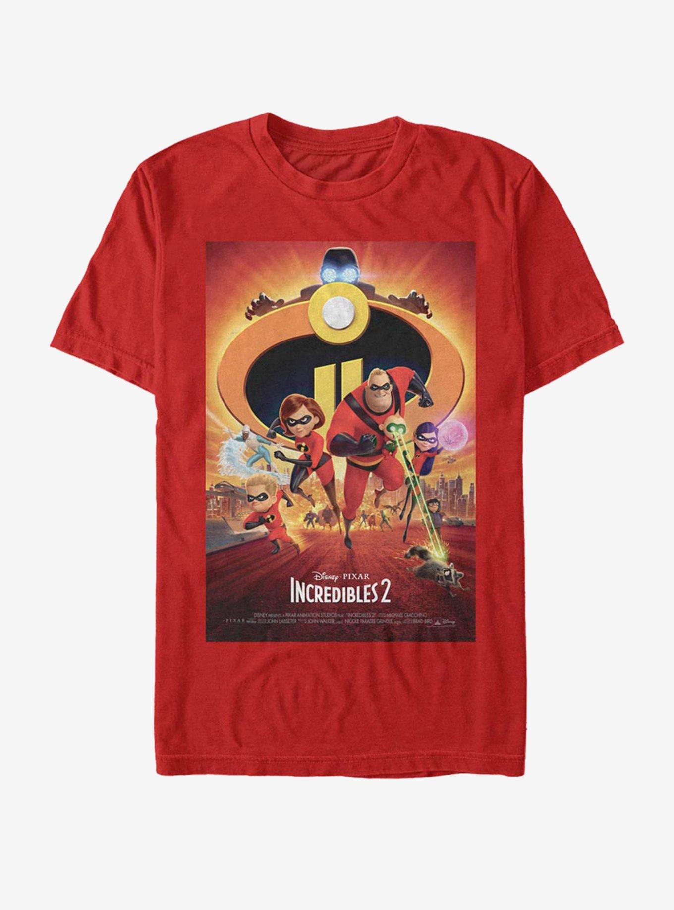 Disney Pixar The Incredibles Incredible 2 Character Poster T-Shirt, RED, hi-res