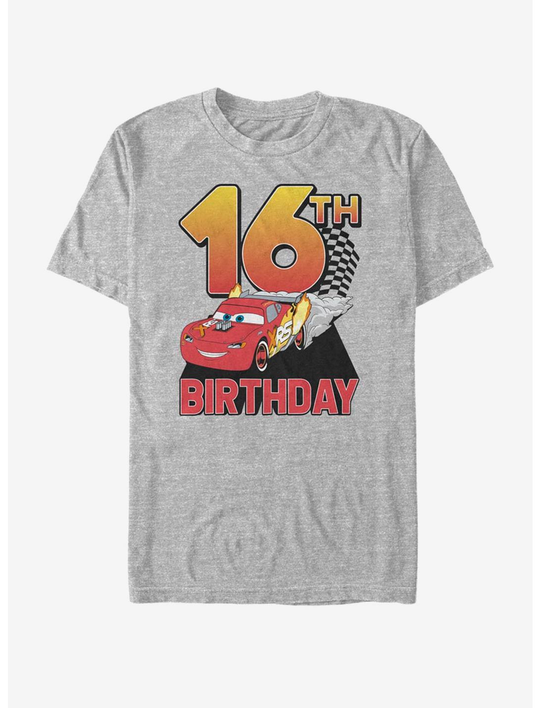 Disney Pixar Cars Lightning Birthday 16 T-Shirt, ATH HTR, hi-res