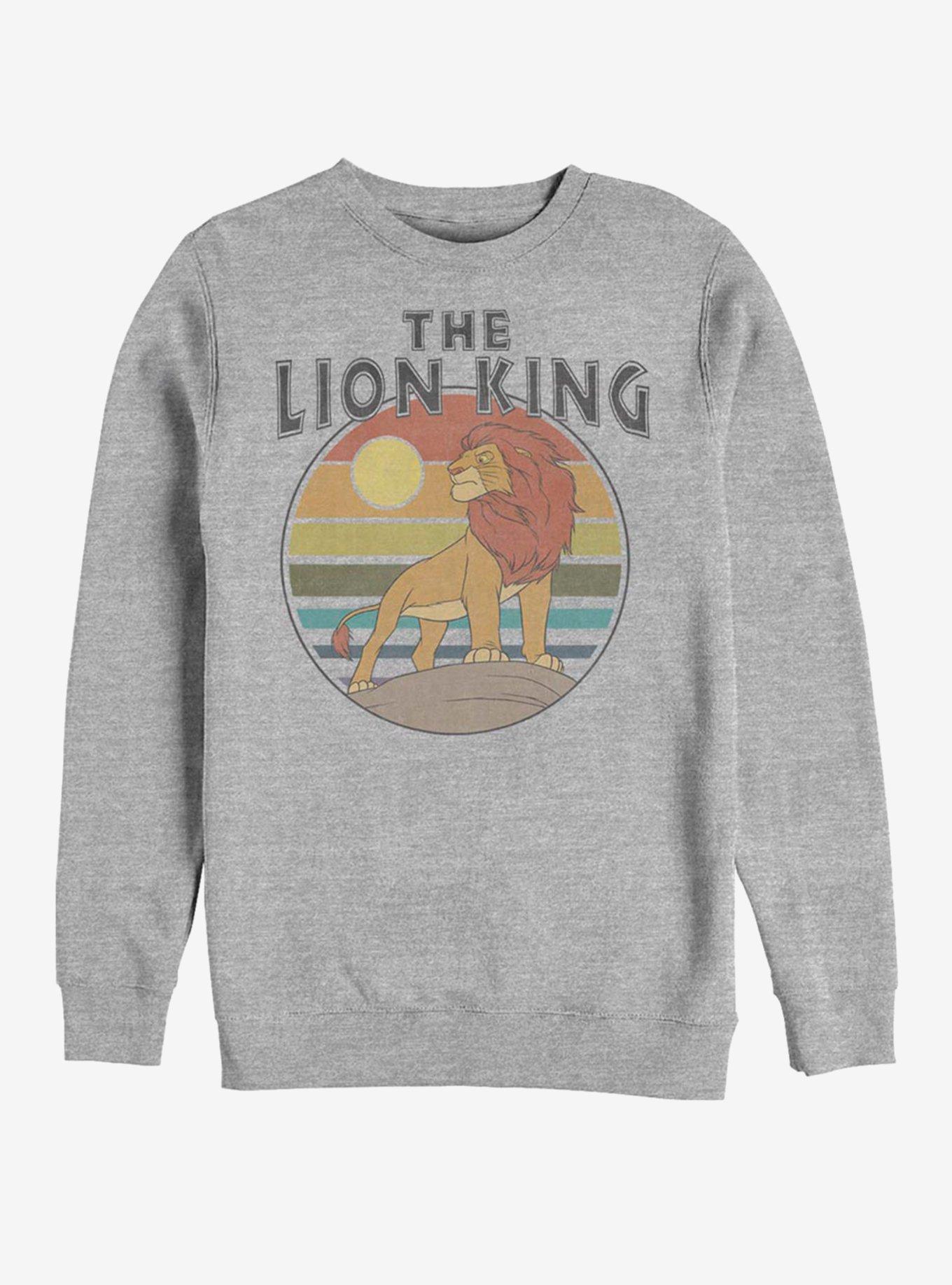 Disney The Lion King Retro King Crew Sweatshirt, ATH HTR, hi-res