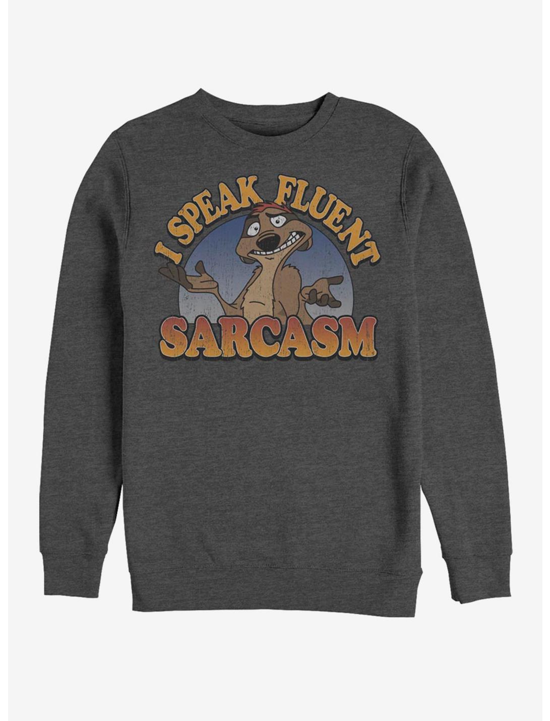 Disney The Lion King Sarcasm Crew Sweatshirt, CHAR HTR, hi-res