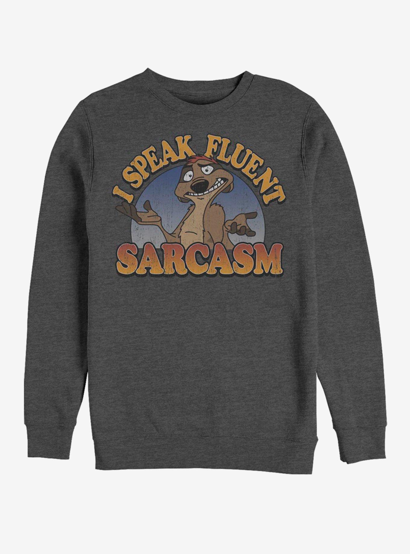 Disney The Lion King Sarcasm Crew Sweatshirt, CHAR HTR, hi-res