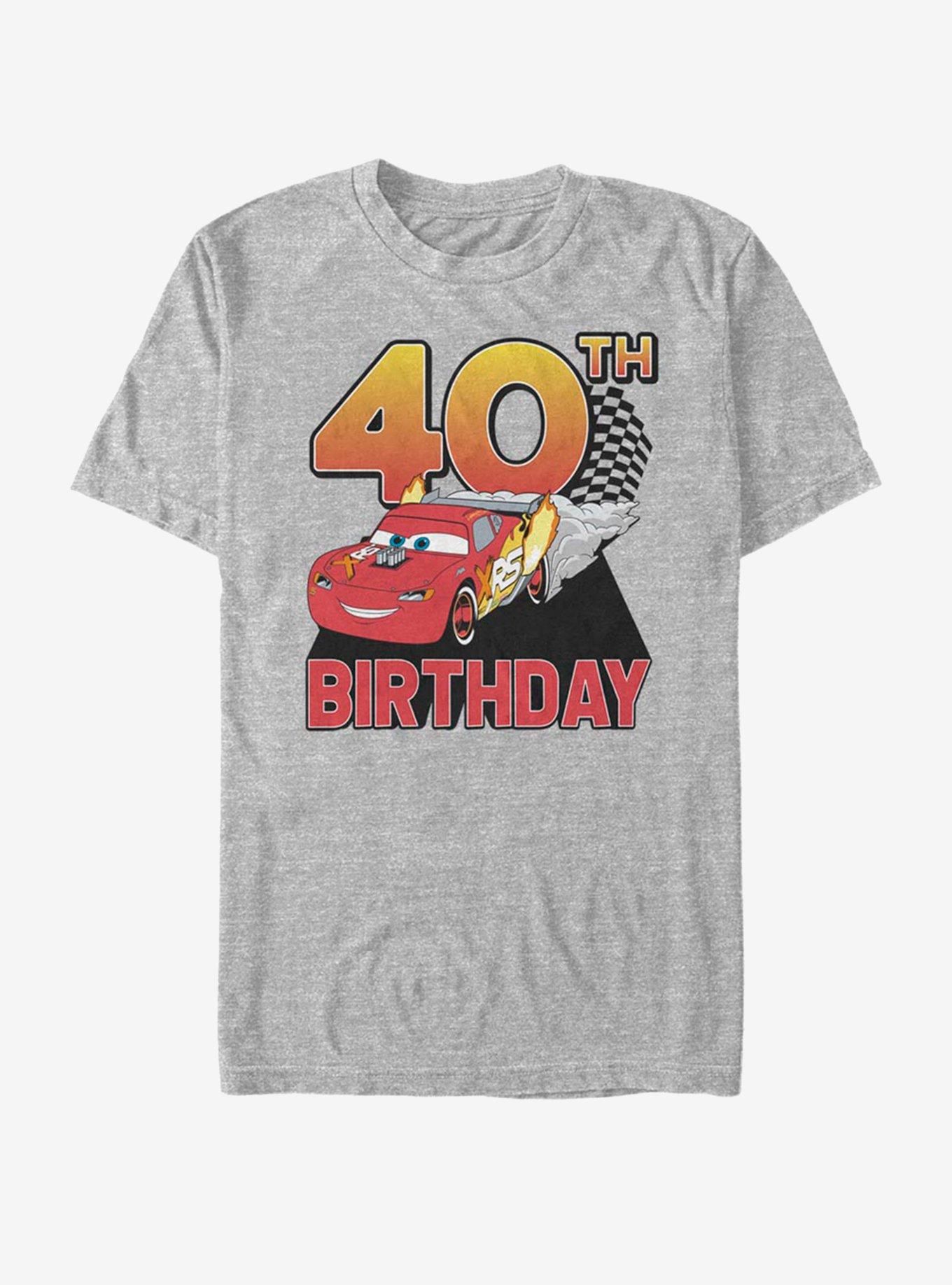 Disney Pixar Cars Lightning Birthday 40 T-Shirt, ATH HTR, hi-res