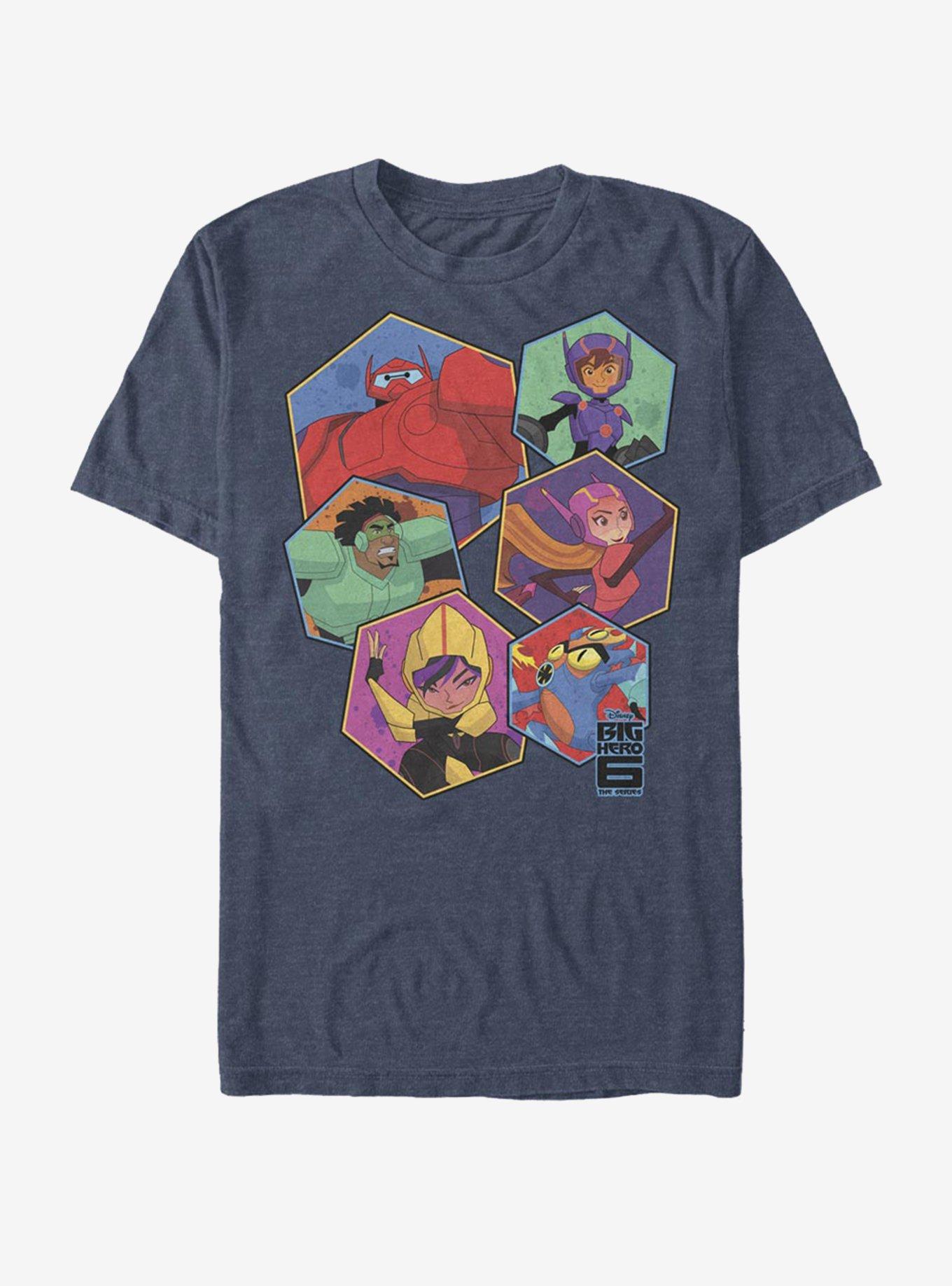 Disney Pixar Big Hero 6 Big Six Hex T-Shirt, NAVY HTR, hi-res