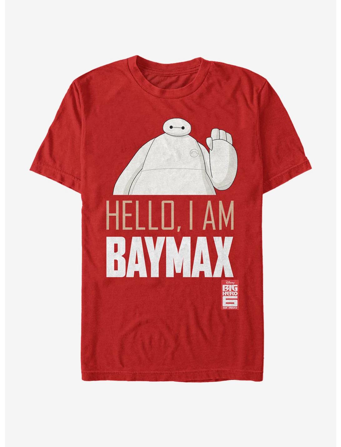 Disney Pixar Big Hero 6 Hello Baymax T-Shirt, RED, hi-res