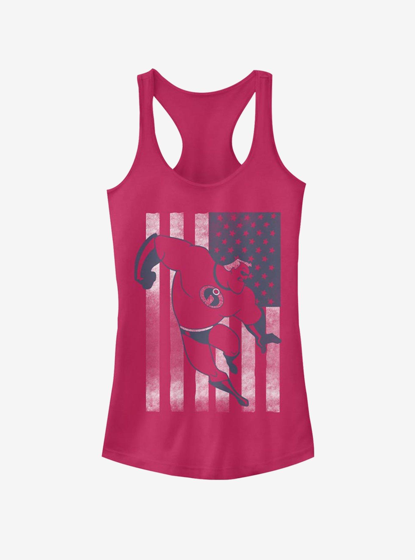 Disney Pixar The Incredibles Incredible Flag Girls Tank, RASPBERRY, hi-res