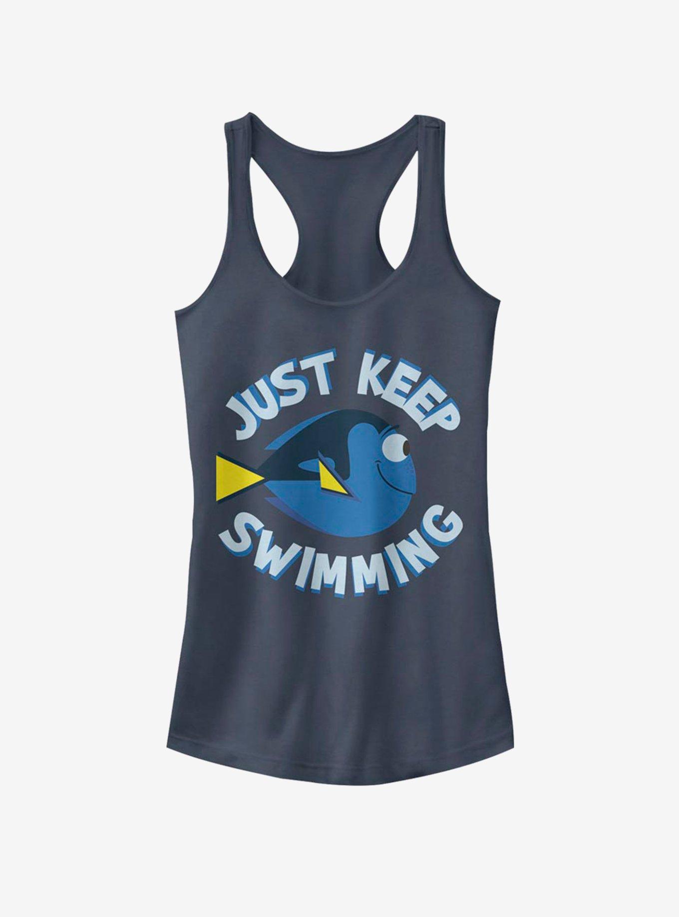 Disney Pixar Finding Dory Just Swim Girls Tank, INDIGO, hi-res