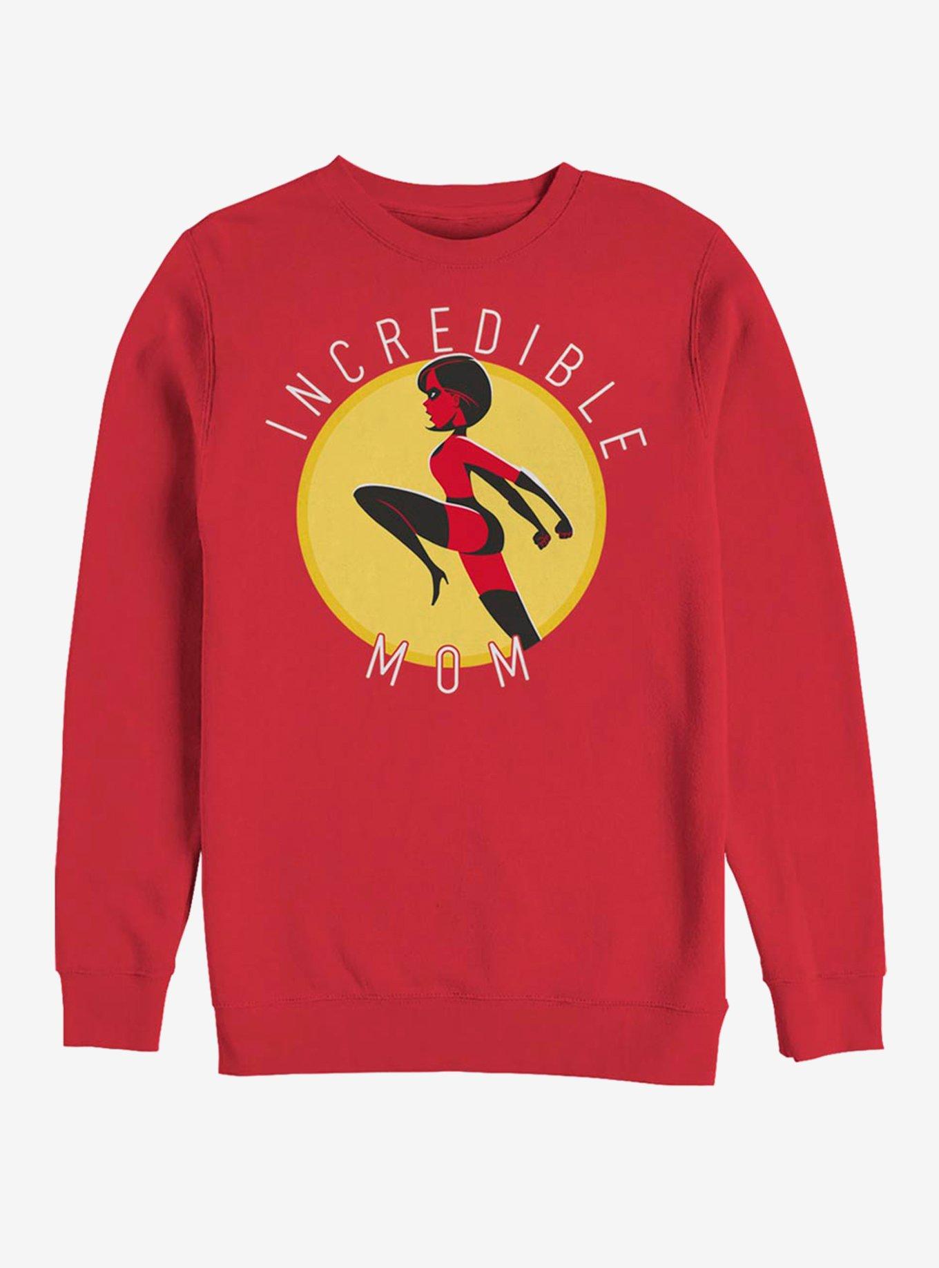 Disney Pixar The Incredibles Incredible Mom Circle Crew Sweatshirt, RED, hi-res