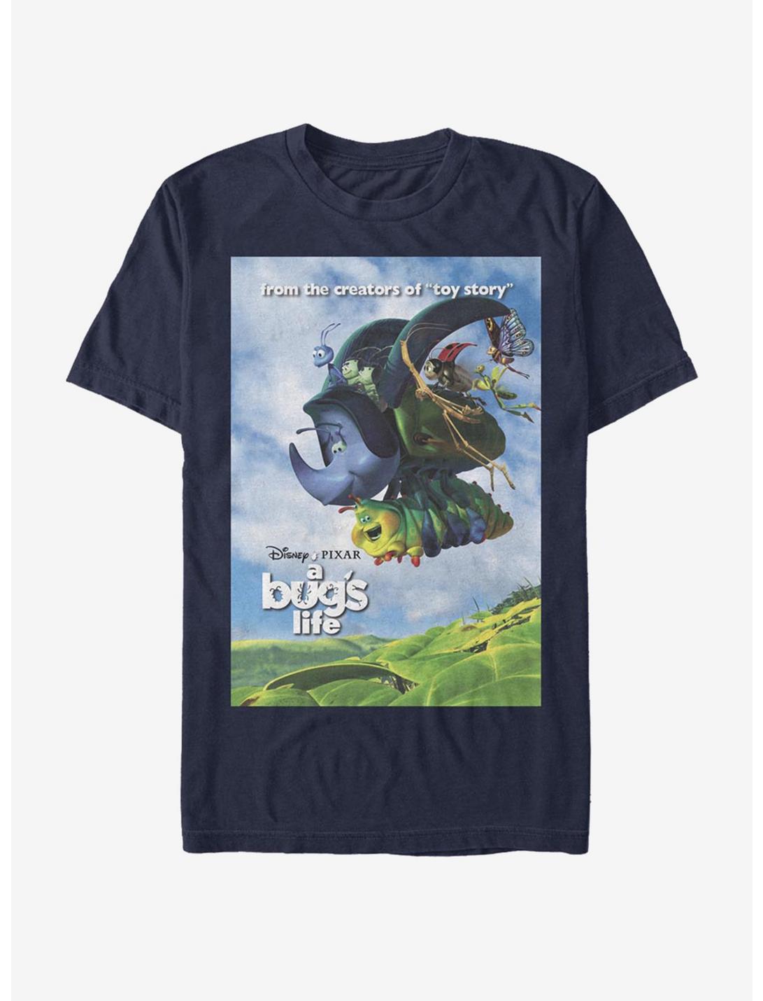 Disney Pixar A Bug's Life Bugs Flying Poster T-Shirt, NAVY, hi-res