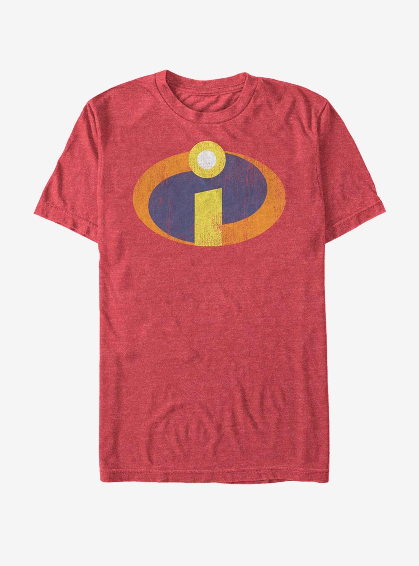 Disney Pixar The Incredibles Incredibles Emblem Retro T-Shirt, RED HTR, hi-res