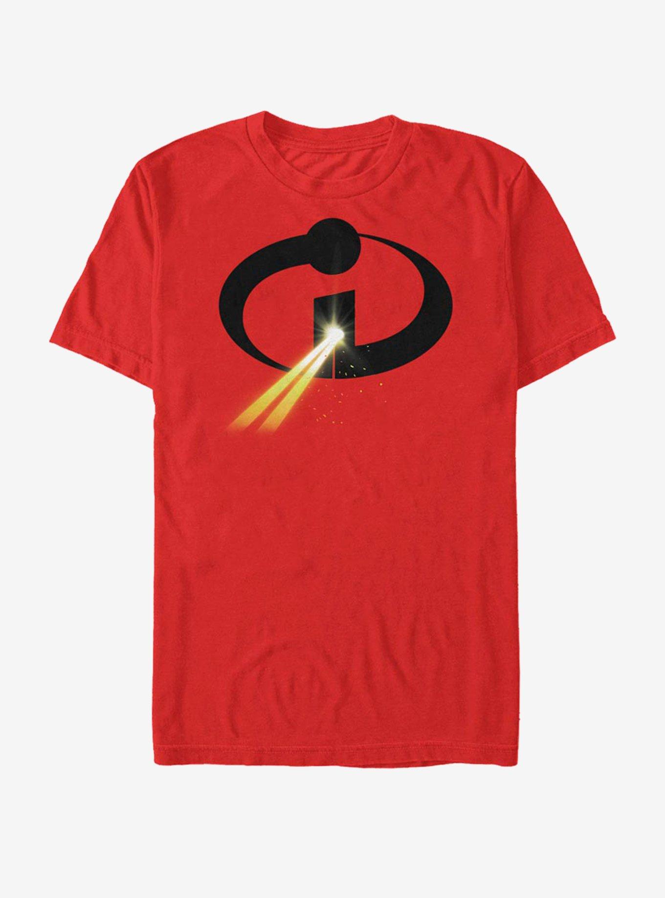 Disney Pixar The Incredibles Laser Logo T-Shirt, RED, hi-res view 1