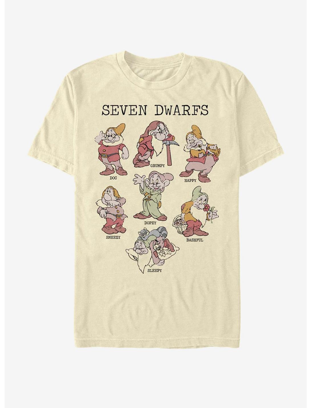 Disney Snow White Dwarf Grid T-Shirt, NATURAL, hi-res