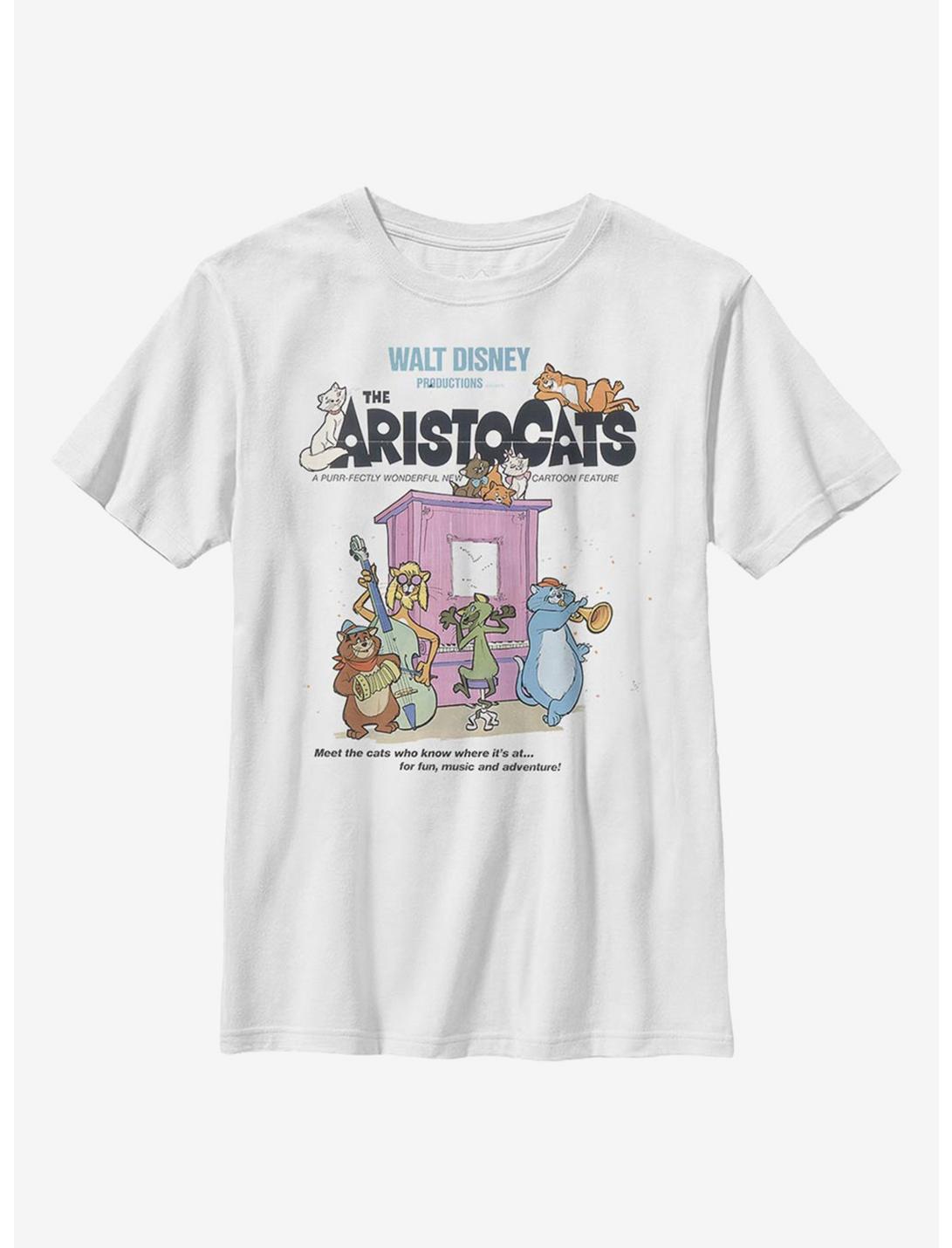 Disney Aristocats Classic Poster Youth T-Shirt, WHITE, hi-res