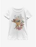 Disney Bambi Floral Youth Girls T-Shirt, WHITE, hi-res