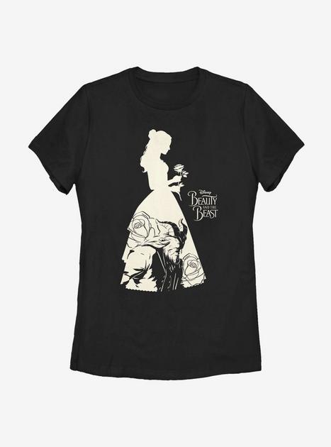 Disney Beauty And The Beast Beast Belle Silhouette Womens T-Shirt