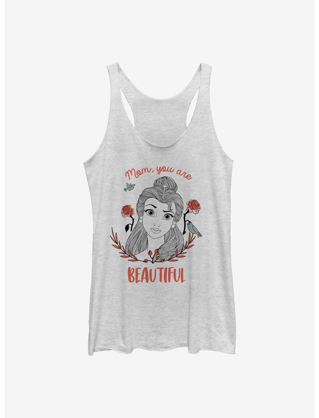 Disney Beauty And The Beast Beautiful Mom Womens Tank Top, WHITE HTR, hi-res