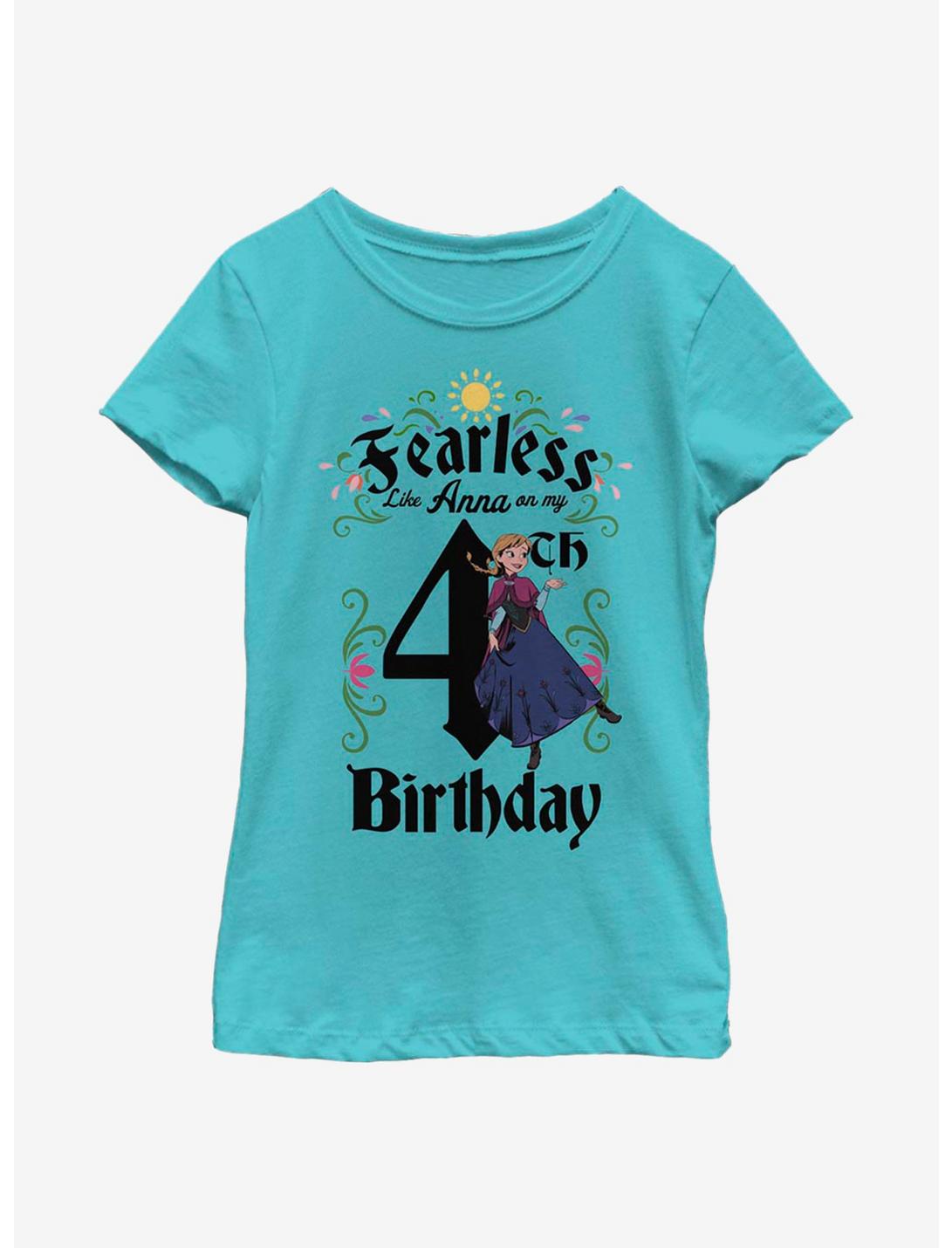 Disney Frozen Anna Birthday 4 Youth Girls T-Shirt, TAHI BLUE, hi-res
