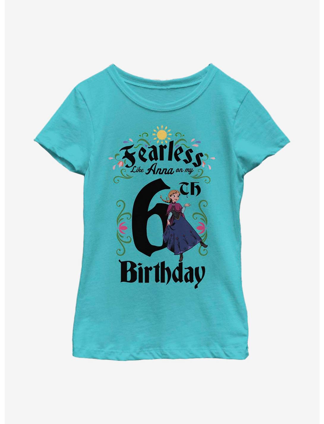 Disney Frozen Anna Birthday 6 Youth Girls T-Shirt, TAHI BLUE, hi-res