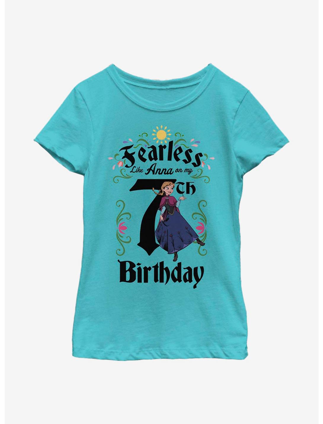 Disney Frozen Anna Birthday 7 Youth Girls T-Shirt, TAHI BLUE, hi-res