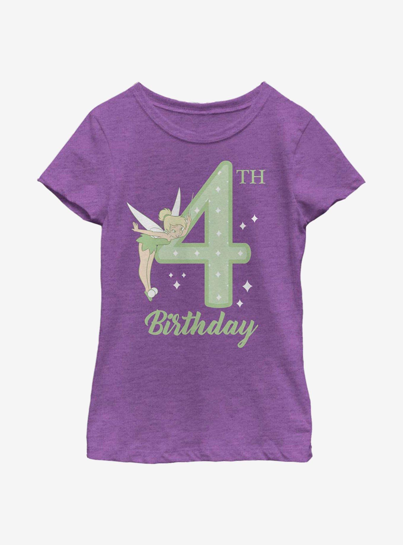 Disney Peter Pan Tink Fourth Birthday Youth Girls T-Shirt, , hi-res