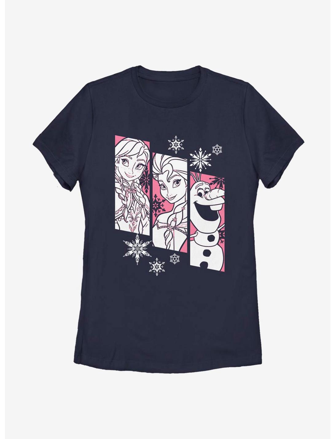 Disney Frozen Snow Trio Womens T-Shirt, NAVY, hi-res