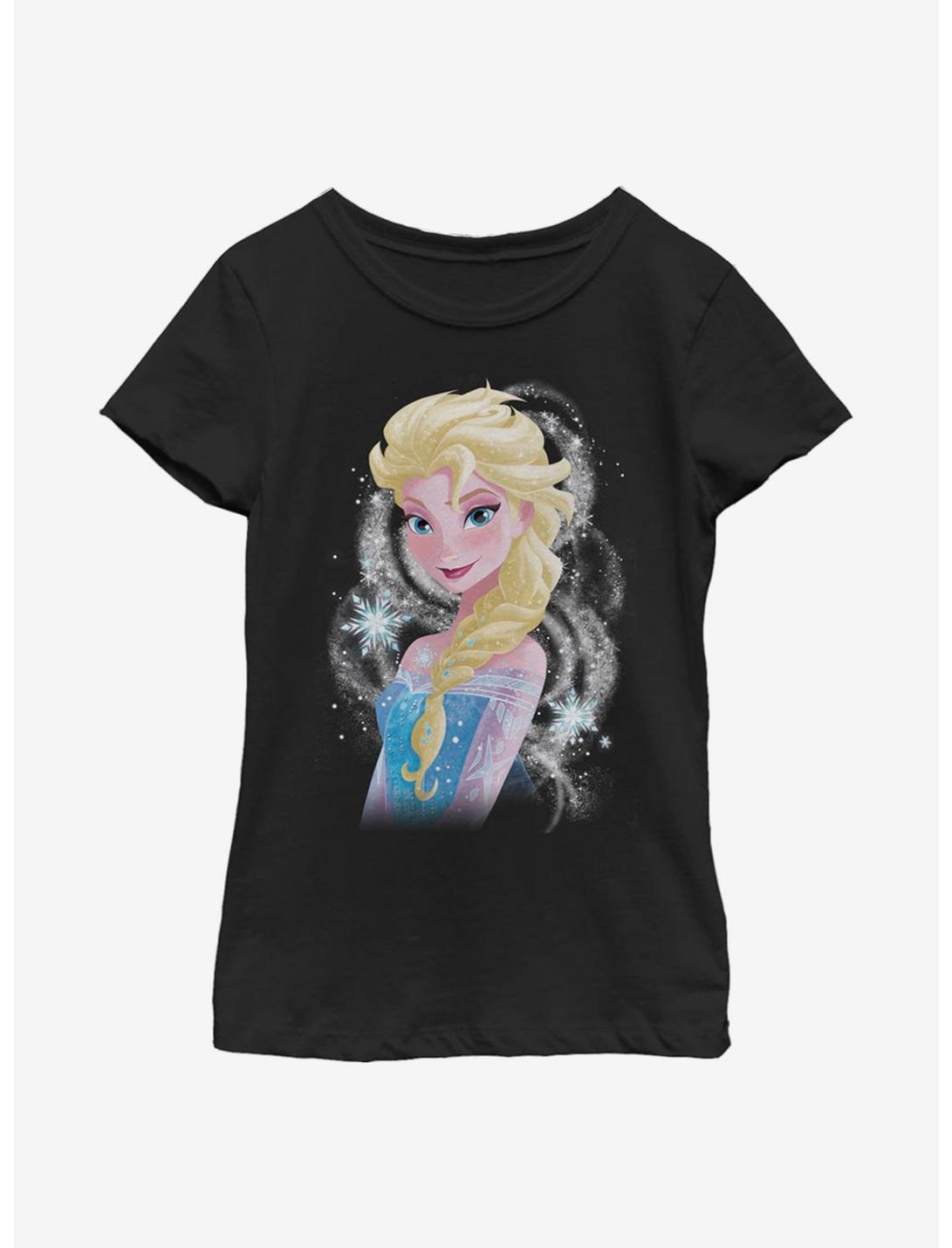 Disney Frozen Elsa Swirl Youth Girls T-Shirt, BLACK, hi-res