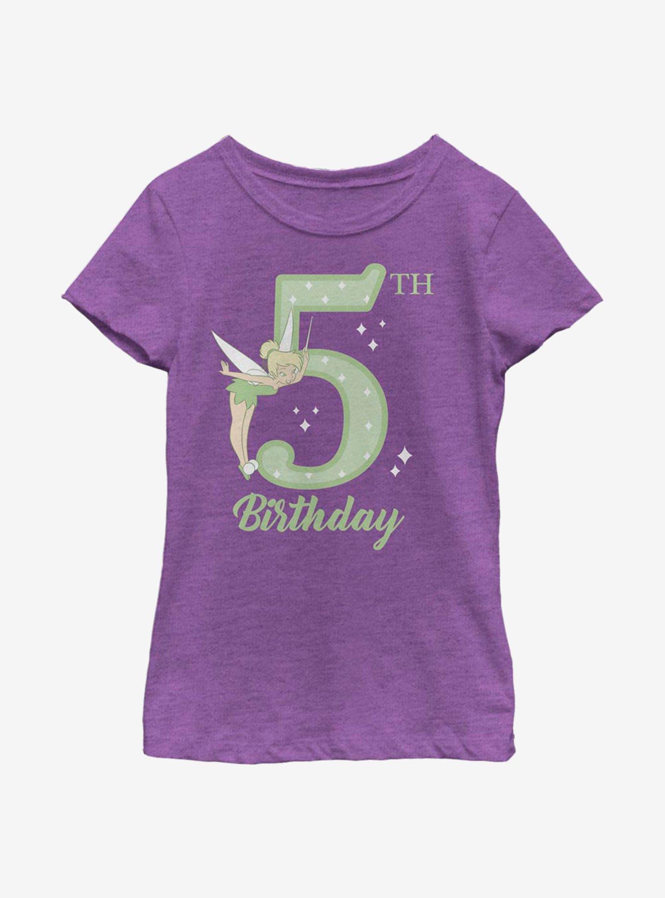 Disney Peter Pan Tinker Bell Fifth Birthday Youth Girls T-Shirt, , hi-res