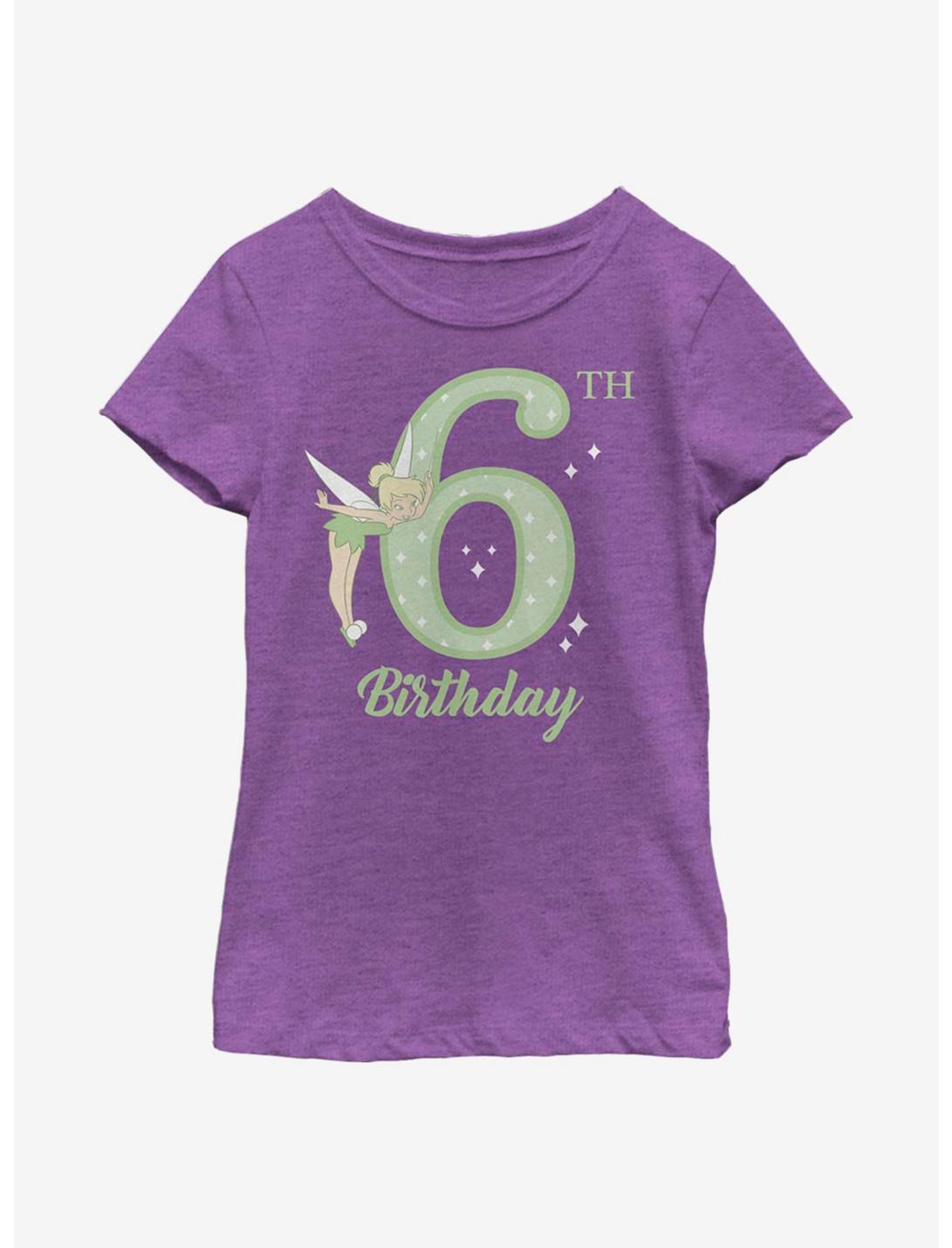Disney Peter Pan Tink Sixth Birthday Youth Girls T-Shirt, PURPLE BERRY, hi-res