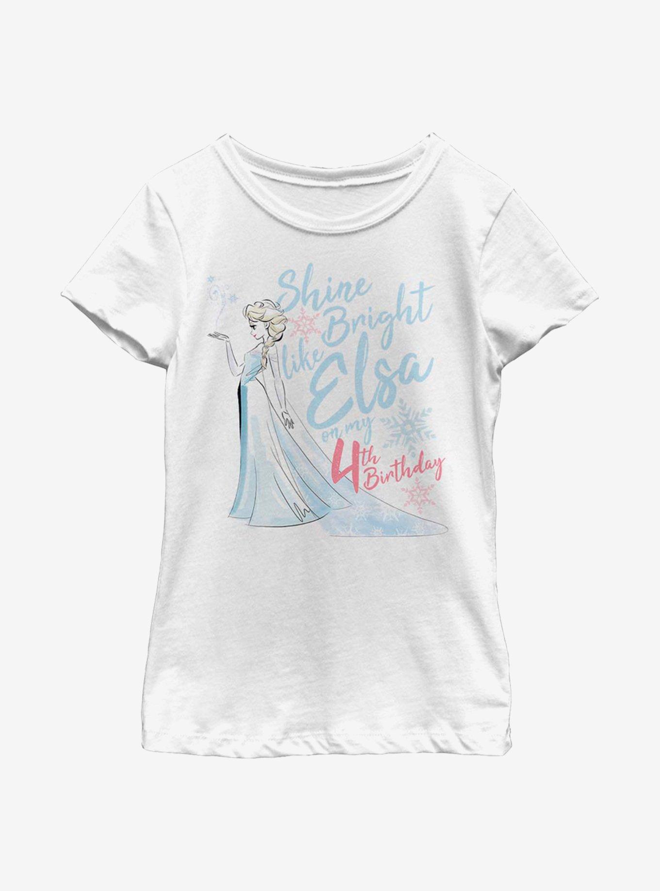 Disney Frozen Birthday Queen Four Youth Girls T-Shirt, WHITE, hi-res