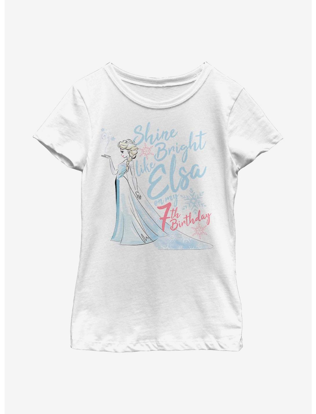 Disney Frozen Birthday Queen Seven Youth Girls T-Shirt, WHITE, hi-res