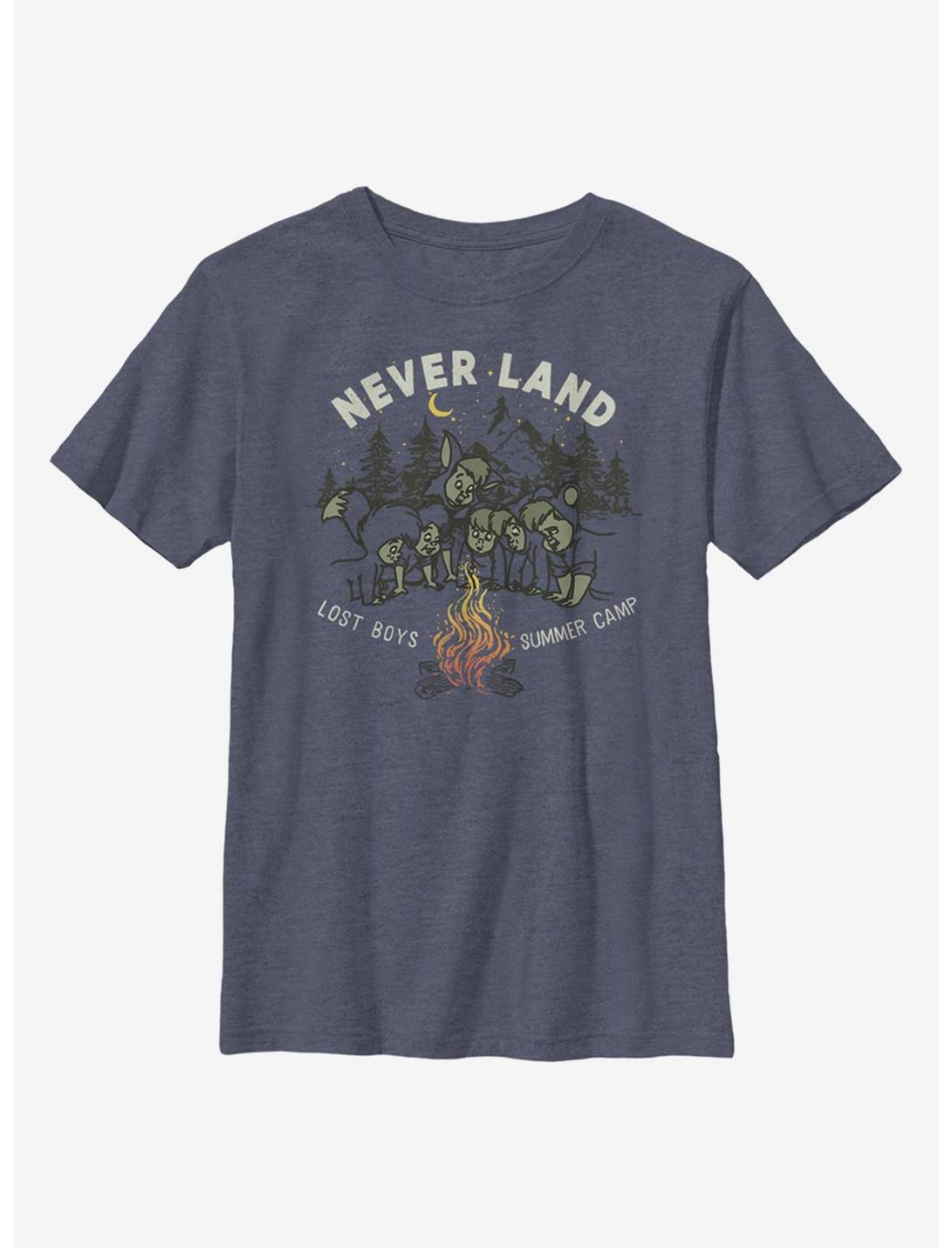 Disney Peter Pan Camp Never Land Youth T-Shirt, NAVY HTR, hi-res