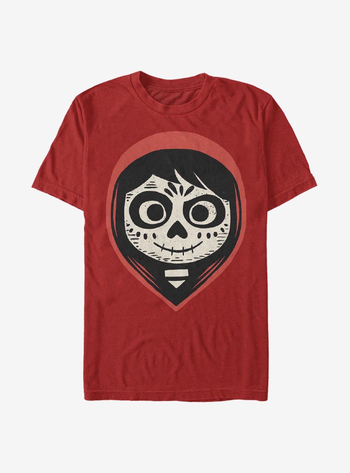 Disney Pixar Coco Skeleton Face T-Shirt - RED | BoxLunch