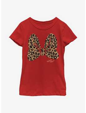 Disney Minnie Mouse Animal Print Bow Youth Girls T-Shirt, , hi-res