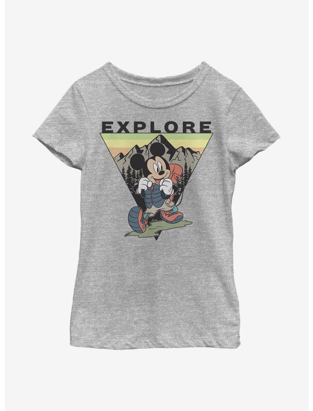 Disney Mickey Mouse Explore Mickey Travel Youth Girls T-Shirt, ATH HTR, hi-res