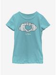 Disney Mickey Mouse Glove Heart Youth Girls T-Shirt, TAHI BLUE, hi-res