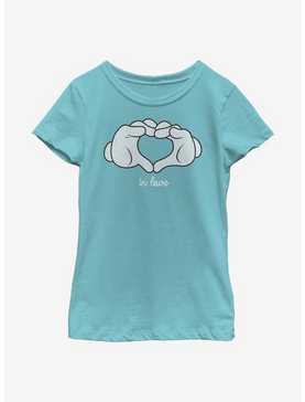 Disney Mickey Mouse Glove Heart Youth Girls T-Shirt, , hi-res