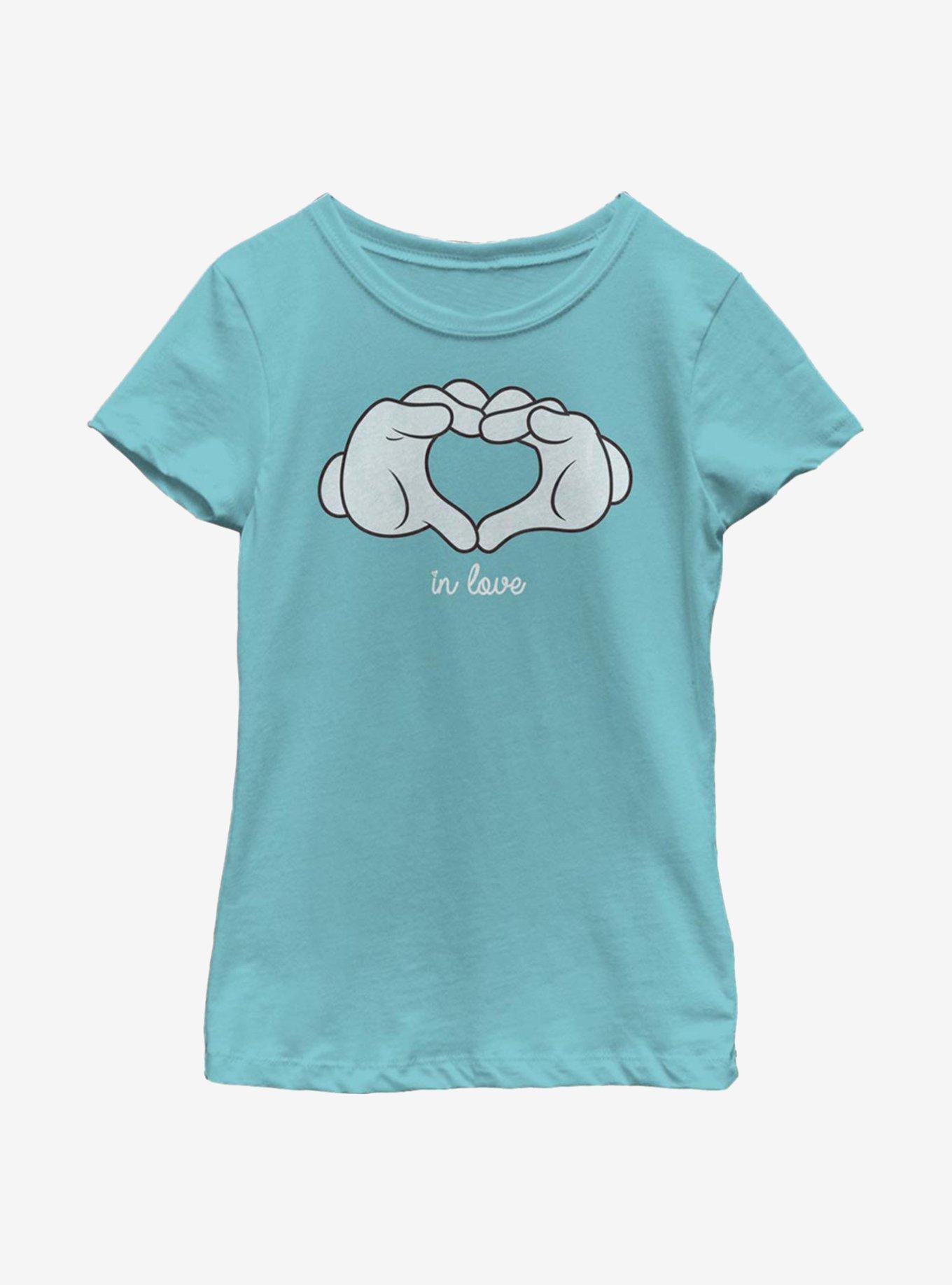 Disney Mickey Mouse Glove Heart Youth Girls T-Shirt, , hi-res