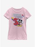 Disney Mickey Mouse Mickey Birthday 3 Youth Girls T-Shirt, PINK, hi-res