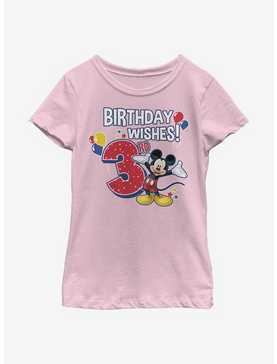 Disney Mickey Mouse Mickey Birthday 3 Youth Girls T-Shirt, , hi-res