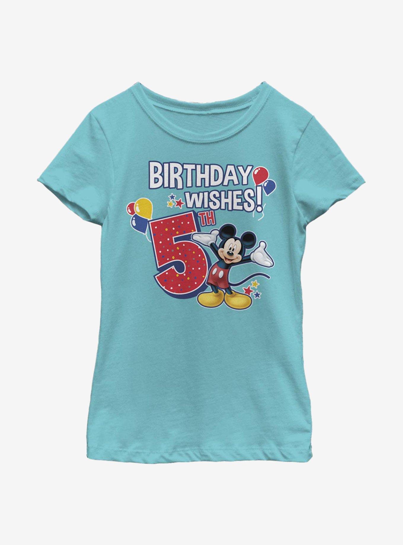 Disney Mickey Mouse Mickey Birthday 5 Youth Girls T-Shirt, , hi-res
